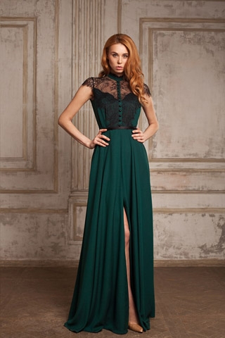 выпускное платье ELENA KONDRATOVA модель ЛИОРА темно-зеленое ( цена:18000руб) - длинные платья - выпускные платья 2023год!!! ( примерка по записи)